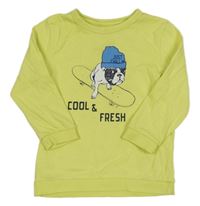 Žluté mikinotriko s buldokem Topolino 