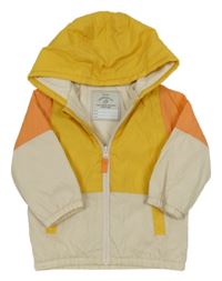 Béžovo-žluto-oranžová šusťáková zateplená bunda s kapucí George 
