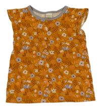 Medové tričko s kytičkami Alana 