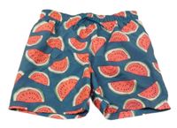 Tmavomodré plážové kraťasy s melouny 