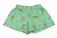 Svetlozelené bavlnené kraťasy s Minnie a Daisy LC Waikiki
