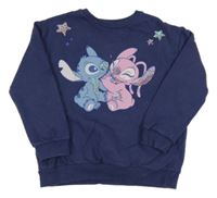 Tmavomodrá oversize mikina so Stitchem George