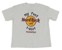 Biele tričko s nápisom a logom Hard Rock Cafe