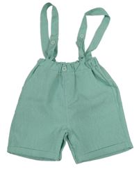 Světlezelené plátěné kraťasy s kšandami 