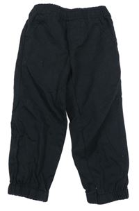 Čierne plátenné cuff nohavice Baby Rebels