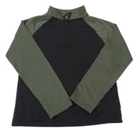 Černo-khaki športová mikina Ergeenomix