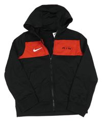 Černo-červená propínací mikina s kapucí Nike Air