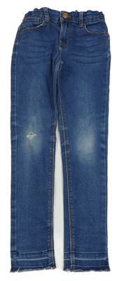 Modré roztřepané rifle Denim Co.