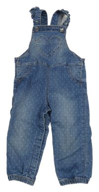 Světlemodré puntíkované riflové lacláče se srdíčkem H&M