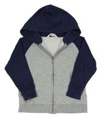 Sivo-tmavomodrá prepínaci mikina s kapucňou H&M