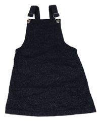 Tmavomodro-strieborné zamatové šaty Denim Co.