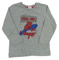 Sivé melírované tričko so Spider-manem PRIMARK