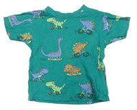 Tmavozelené tričko s dinosaurami PRIMARK