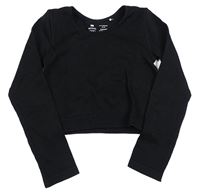 Černé žebrované crop triko F&F
