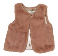 Staroružová kožušinová podšitá vesta H&M