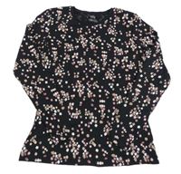 Čierne kvetované tričko Y.F.K.