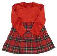 Červeno-kockované šaty