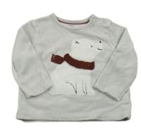 Svetlosivá zamatová mikina s ledním medvedíkom C&A