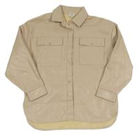 Svetlobéžová koženková košeľová bunda RIVER ISLAND