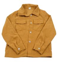 Medová menšestrová košeľová bunda SHEIN