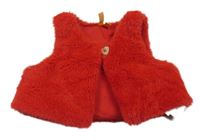 Červená kožešinová zateplená vesta ORCHESTRA