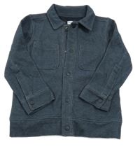 Tmavomodrá melírovaná tepláková bunda s golierikom F&F