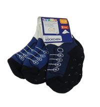 Nové - 2x - Čierno-tmavomodré teplákové ponožky lupilu vel. 15-18