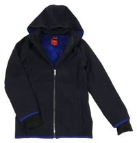 Tmavomodrá softhellová zateplená bunda s odepínací kapucí S. Oliver