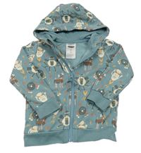 Šedomodrá prepínaci mikina s robotmi a kapucňou Lily & Dan