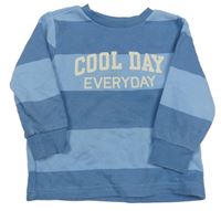 Modro-světlemodrá pruhovaná mikina s nápisy F&F