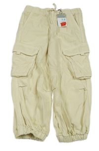 Nové - smetanové cargo cuff plátěné kalhoty PRIMARK