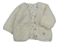 Smotanová huňatá podšitá bunda s třešničkami St. Bernard