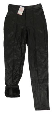 Nové - čierne koženkové nohavice Matalan