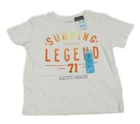 Nové - bílé tričko s nápisy a číslem PRIMARK