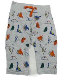 Šedé melírované turecké tepláky s dinosaury PRIMARK