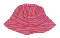 Růžovo-tmavorůžový pruhovaný plátěný klobouk TCM