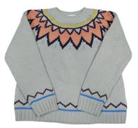 Sivý sveter so vzorom LEIGH TUCKER