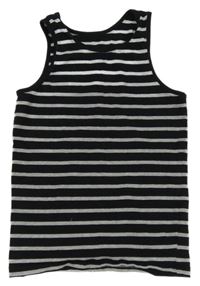 Čierno-sivé pruhované tielko