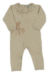 Světlebéžový úpletový overal s Bambim a volánkem Disney