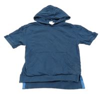 Tmavomodrá mikina s vreckom a kapucňou miniclub