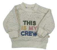 Smetanovo-sivá melírovaná mikina s nápismi PRIMARK