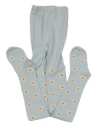 Světlemodré punčocháče s květy 