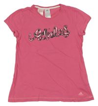 Tmavorůžové tričko Adidas