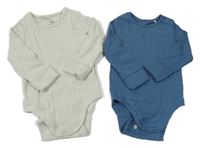 2x - Body - světleolivové žebrované, tmavomodré M&S