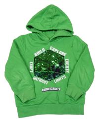 Zelená mikina s Minecraft s překlápěcími flitry a kapucí C&A