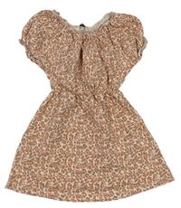 Krémovo-pudrové šaty s leopardím vzorom George