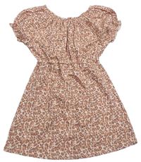 Ružové bavlnené šaty s leopardím vzorom George