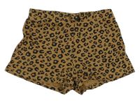 Béžové bavlnené kraťasy s leopardím vzorom H&M