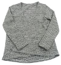 Sivo-biely pletený cardigan C&A