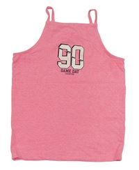 Neónově ružový melírovaný crop top s číslom George